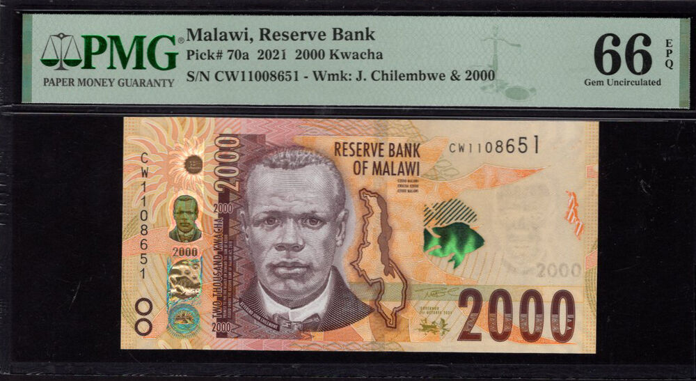 Malawi - 2.000 Kwacha 2021 - Pick # 70a - PMG 66 EPQ
