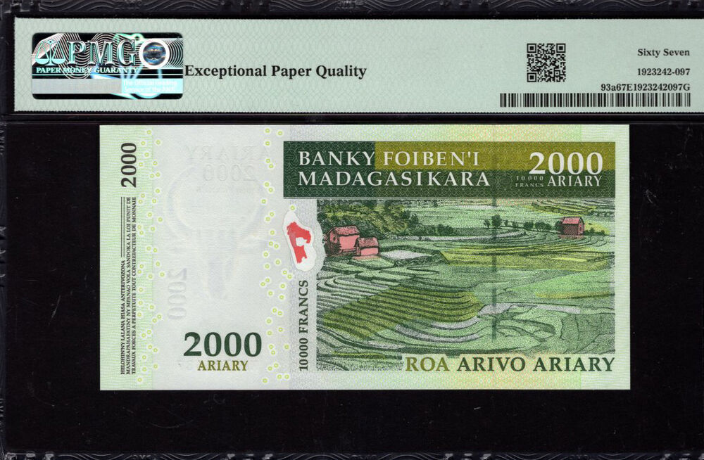 Madagascar - 2.000 Ariary 2007 - Pick # 93a - PMG 67 EPQ