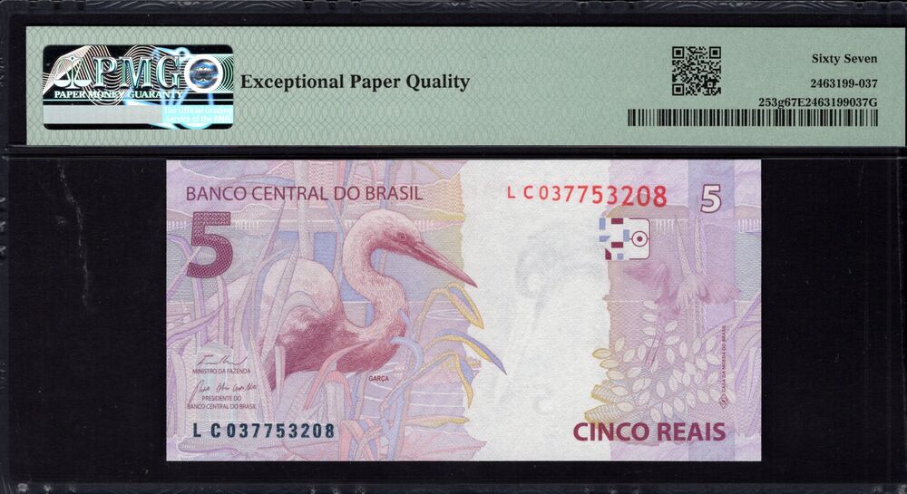 Brazil - 5 Reais 2010 - Pick # 253g - PMG 67 EPQ