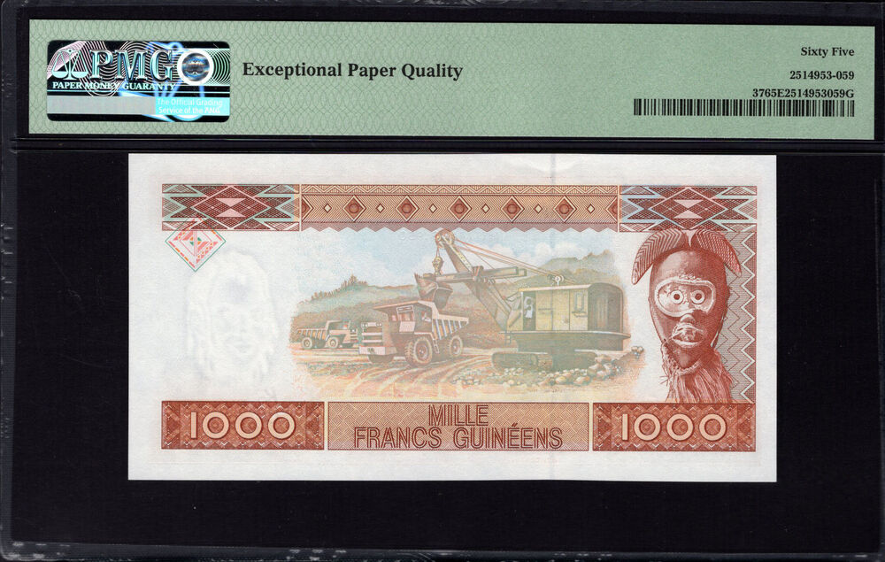 Guinea - 1000 Francs 1998 - Pick # 37 - PMG 65 EPQ