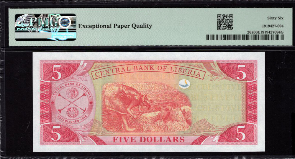 Liberia - 5 Dollars 2003 - Pick # 26a - PMG 66 EPQ