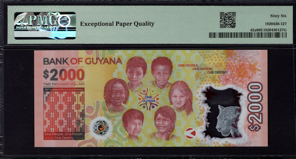 Guyana - 2000 Dollars 2022 - Pick # 42a - PMG 66 EPQ