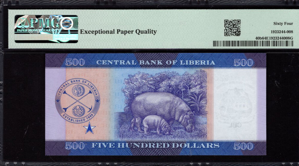 Liberia - 500 Dollars 2024 - Pick # 40b - PMG 64 EPQ