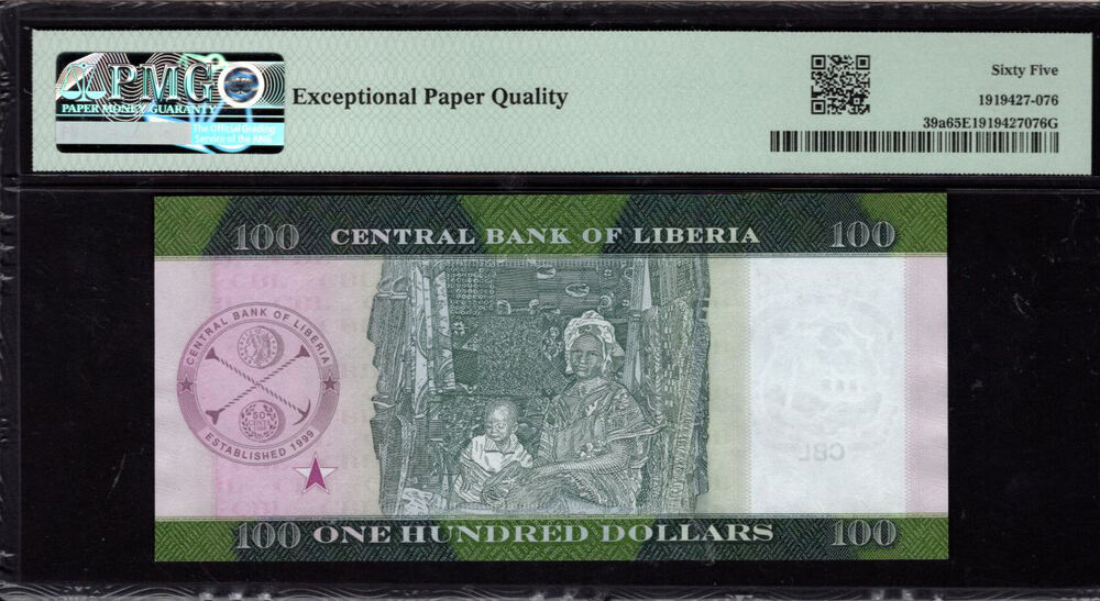 Liberia - 100 Dollars 2021 - Pick # 39a - PMG 65 EPQ