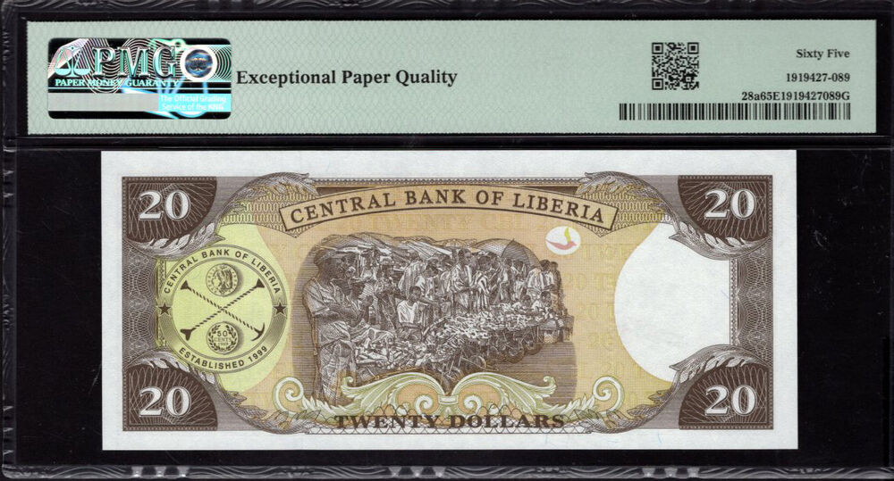 Liberia - 20 Dollars 2003 - Pick # 28a - PMG 65 EPQ