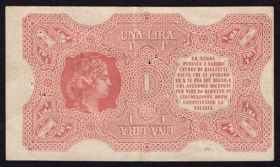 Italy - 1 Lira 1881 - Pick # 10 - XF (ph)