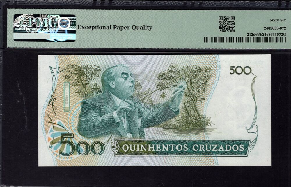 Brazil - 500 Cruzados 1988 - Pick # 212d - PMG 66 EPQ