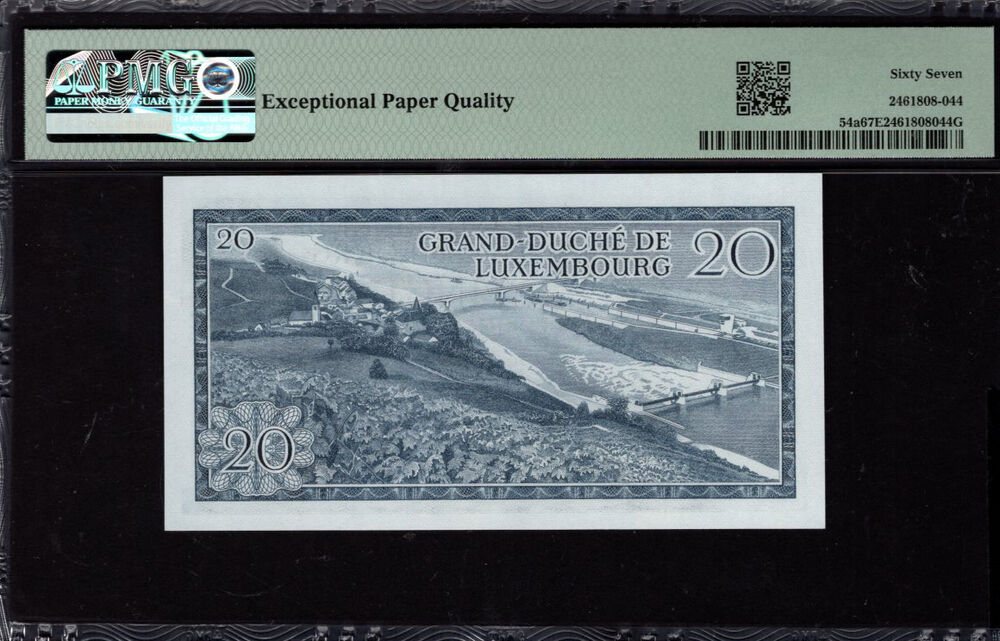 Luxembourg - 20 Francs 1966 - Pick # 54a - PMG 67 EPQ