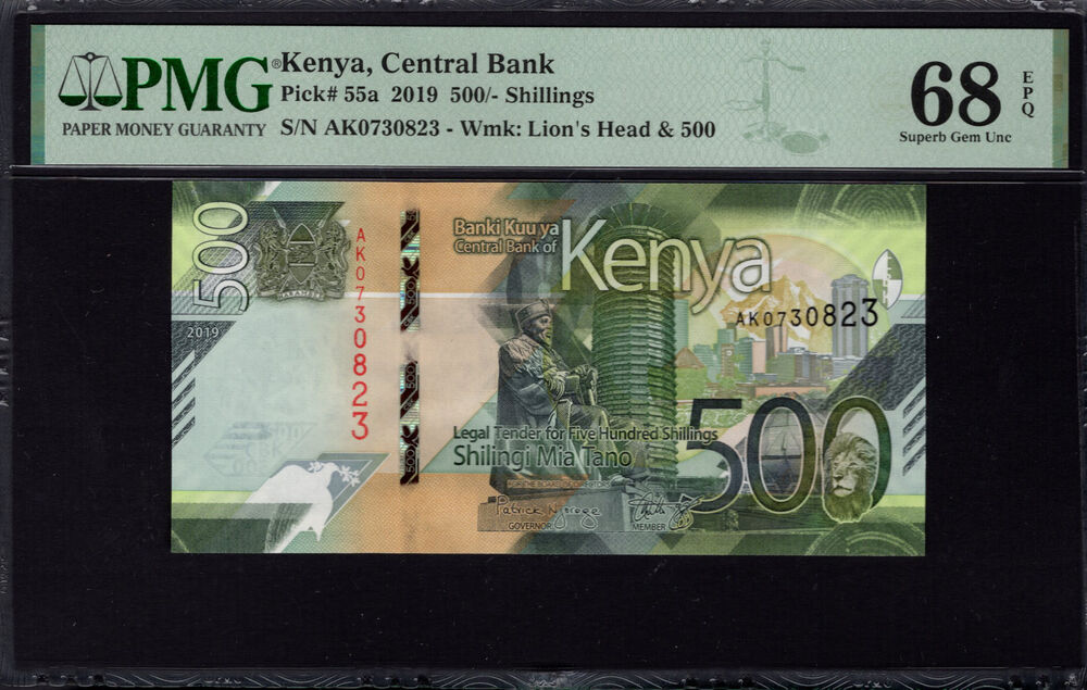 Kenya - 500 Shillings 2019 - Pick # 55a - PMG 68 EPQ