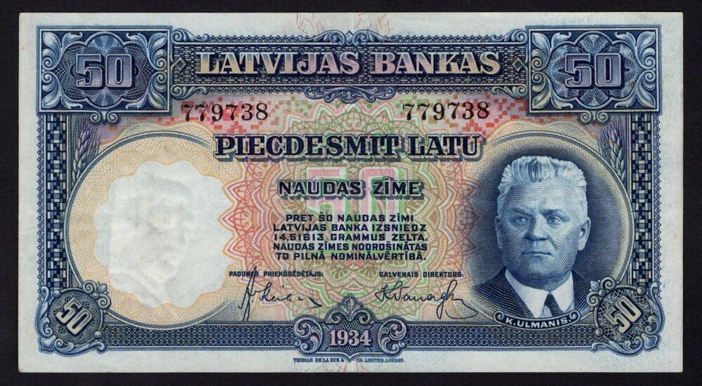 Latvia - 50 Latu 1934 - Pick # 20 - VF