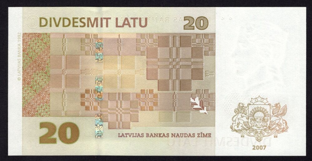 Latvia - 20 Latu 2007 - Pick # 55a - UNC