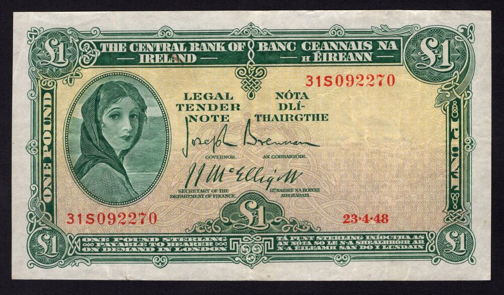 Ireland - 1 Pound 1948 - Pick # 57b1 - VF