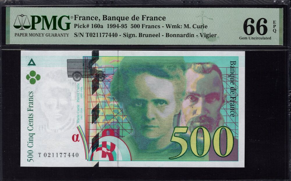 France - 500 Francs 1994 - Pick # 160a - PMG 66 EPQ