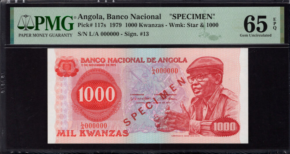 Angola - 1000 Kwanzas 1979 - Pick # 117s - PMG 65 EPQ