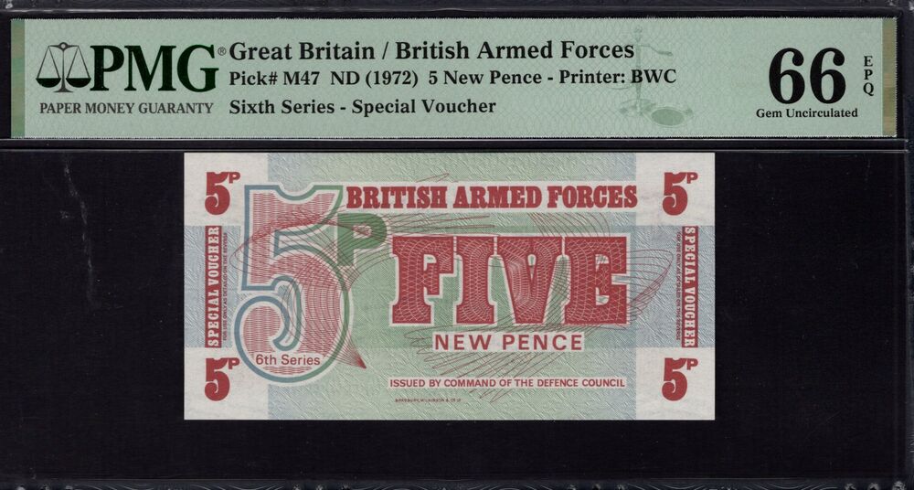Great Britain - 5 New Pence 1972 - Pick # M47 - PMG 66 EPQ
