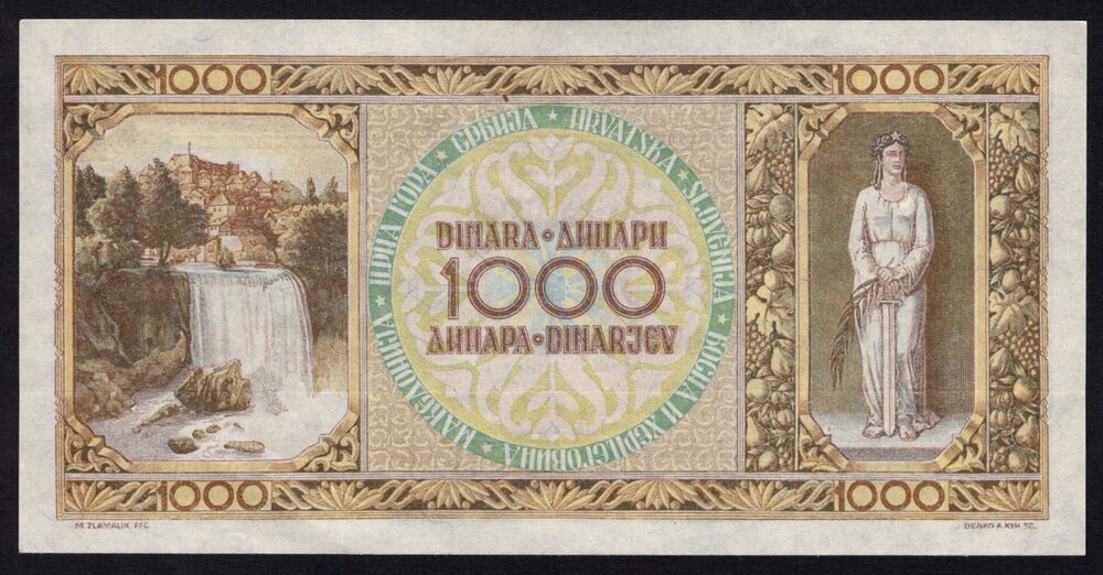 Yugoslavia - 1000 Dinara 1946 - Pick # 67c - AU