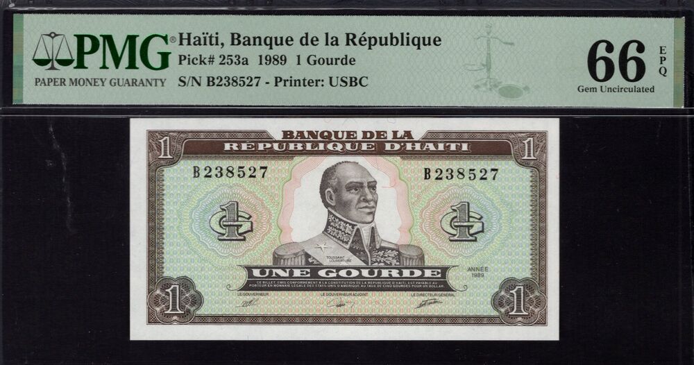 Haiti - 1 Gourde 1989 - Pick # 253a - PMG 66 EPQ