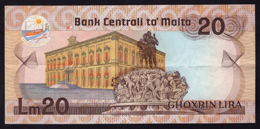 Malta - 20 Liri L.1967 - Pick # 40 - VF