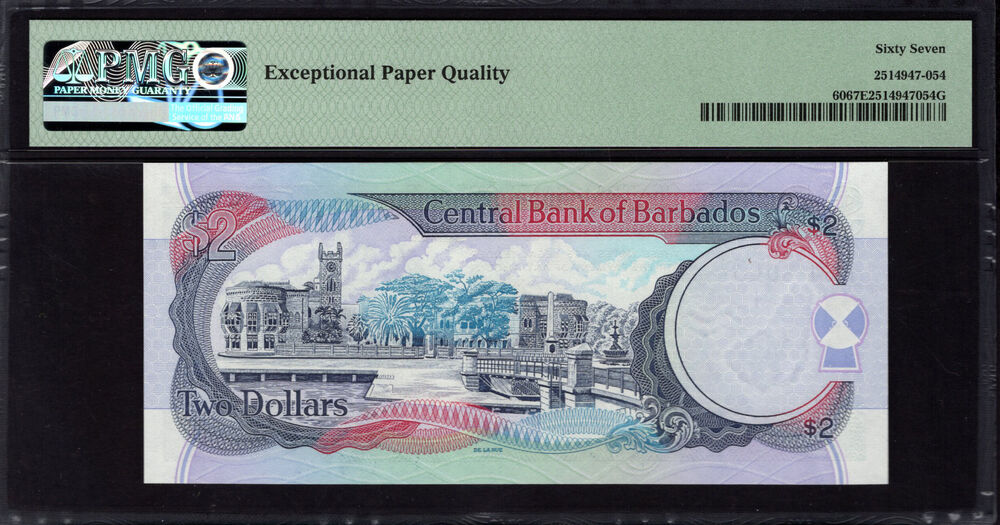 Barbados - 2 Dollars 2000 - Pick # 60 - PMG 67 EPQ