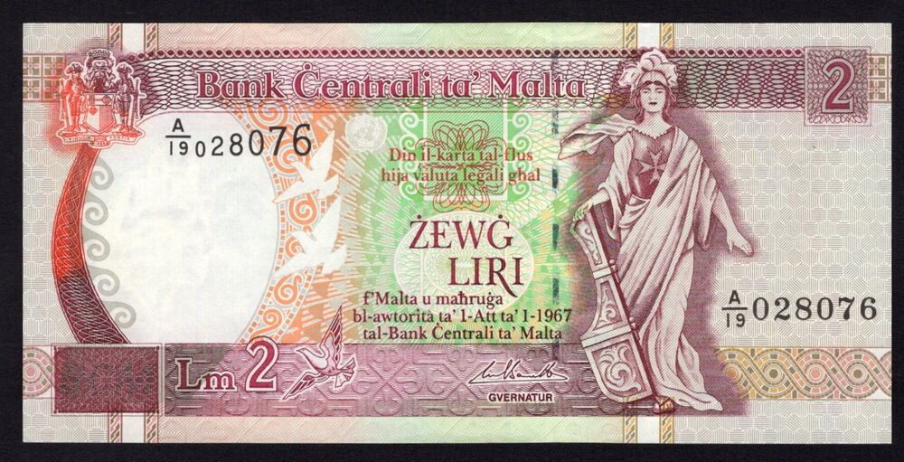 Malta - 2 Liri L.1967 - Pick # 45d - AU