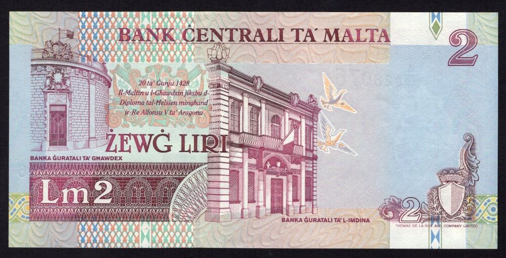 Malta - 2 Liri L.1967 - Pick # 45d - AU