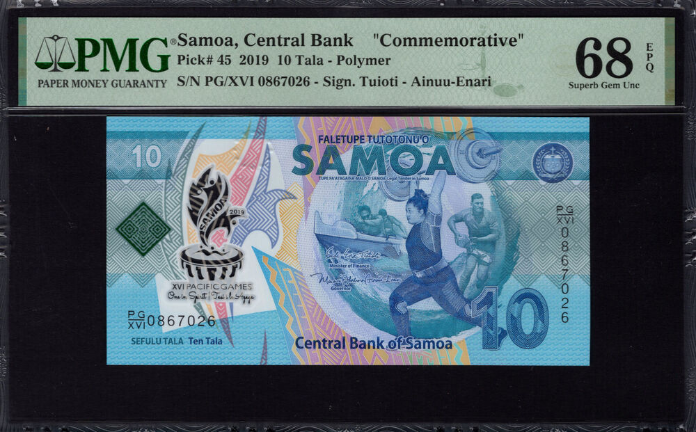 Samoa - 10 Tala 2019 - Pick # 45 - PMG 68 EPQ