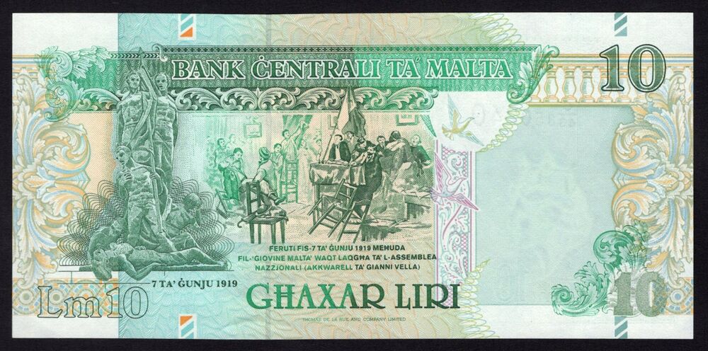 Malta - 10 Liri L.1967 - Pick # 47b - XF+