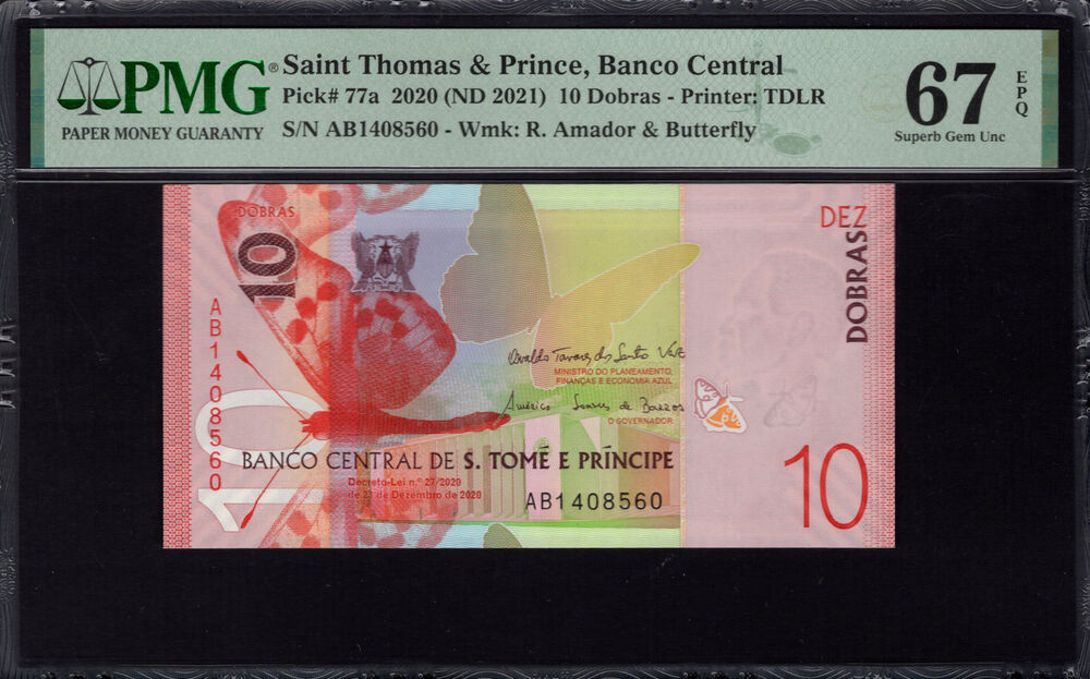 Sao Tome and Principe - 10 Dobras 2020 - Pick # 77a - PMG 67 EPQ