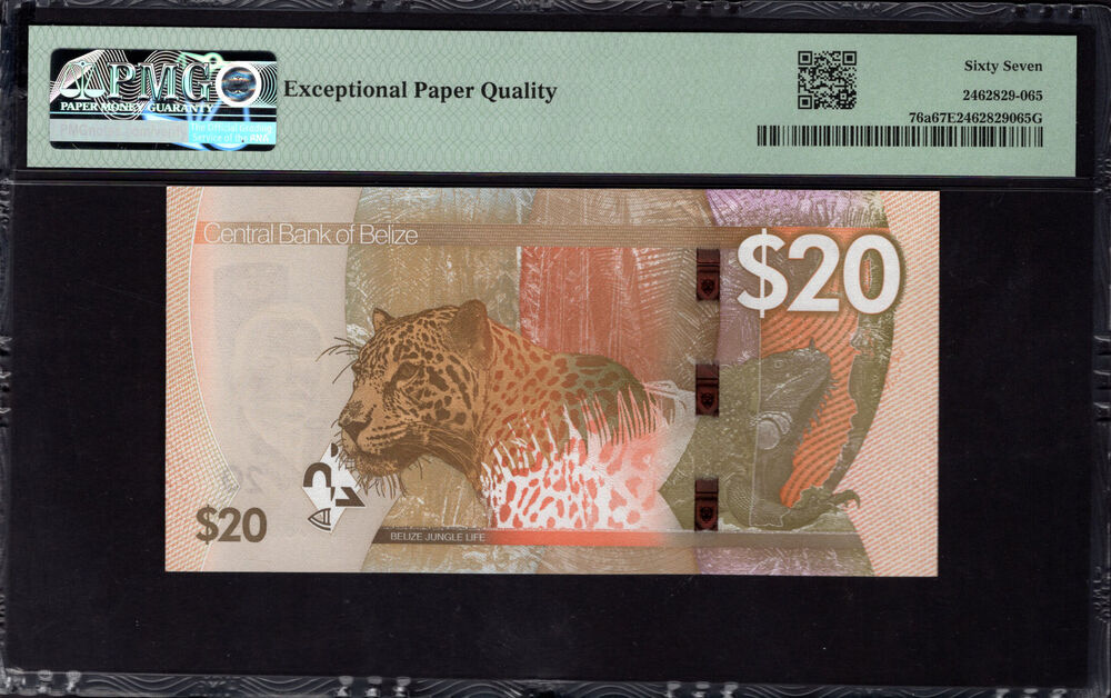 Belize - 20 Dollars 2025 - Pick # 76a - PMG 67 EPQ