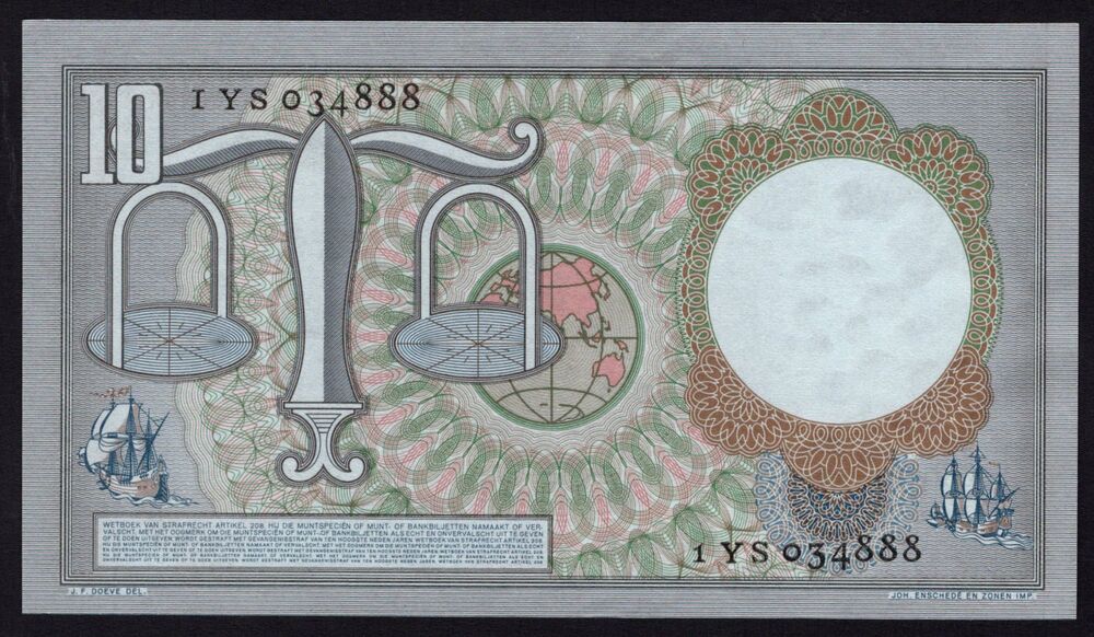 Netherlands - 10 Gulden 1953 - Pick # 85 - AU