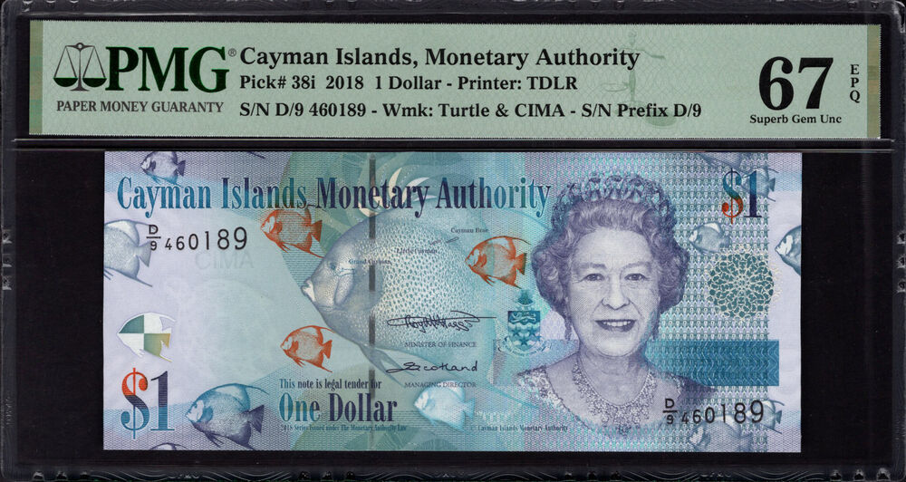Cayman Islands - 1 Dollar 2018 - Pick # 38i - PMG 67 EPQ