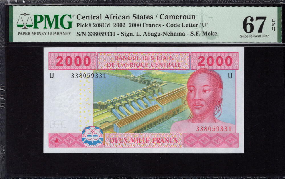 Cameroun- 2000 Francs 2002 - Pick # 208Ud - PMG 67 EPQ