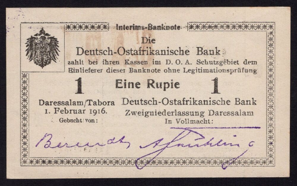 German East Africa - 1 Rupie 1916 - Pick # 20a - UNC-
