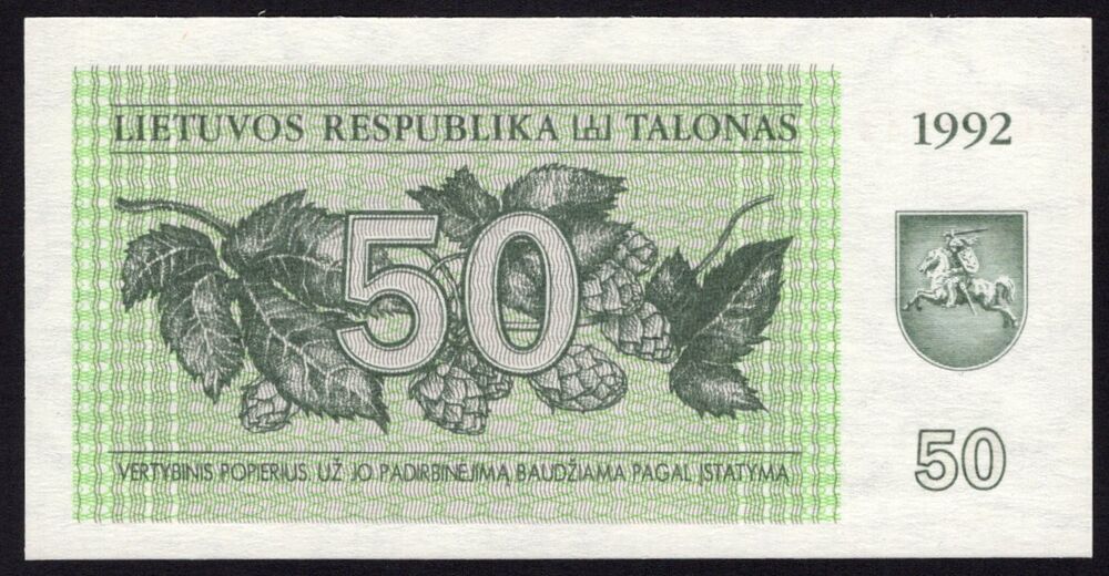 Lithuania - 50 Talonas 1992 - Pick # 41 - UNC