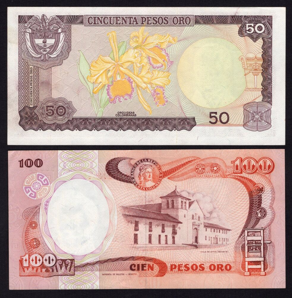 Colombia - 50 & 100 Pesos Oro 1980/84 - Pick # 422a*, 426a* - Replacements - AU
