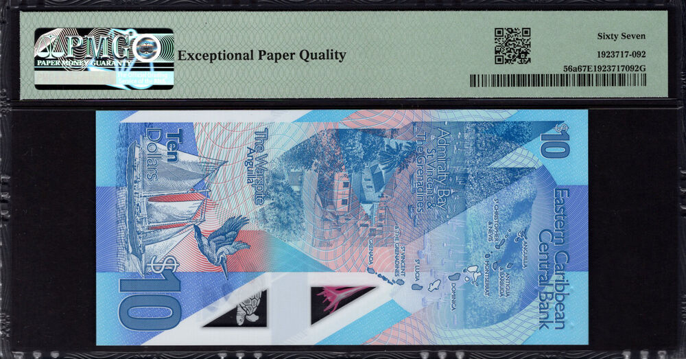 East Caribbean States - 10 Dollars 2019 - Pick # 56a - PMG 67 EPQ