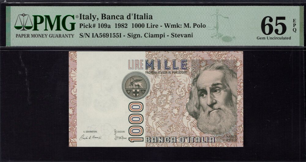 Italy - 1000 Lire 1982 - Pick # 109a - PMG 65 EPQ