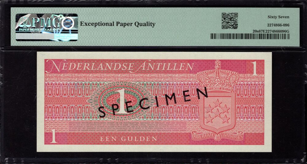 Netherlands Antilles - 1 Gulden 1970 - Pick # 20s - PMG 67 EPQ
