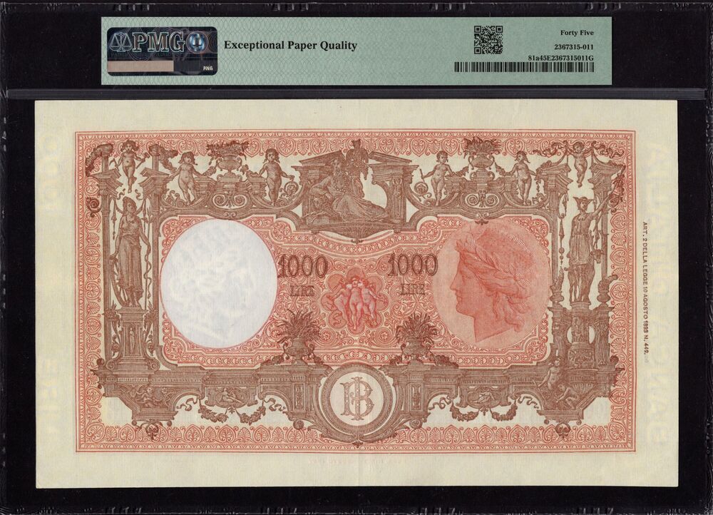 Italy - 1.000 Lire 1947 - Pick # 81a - PMG 45 EPQ