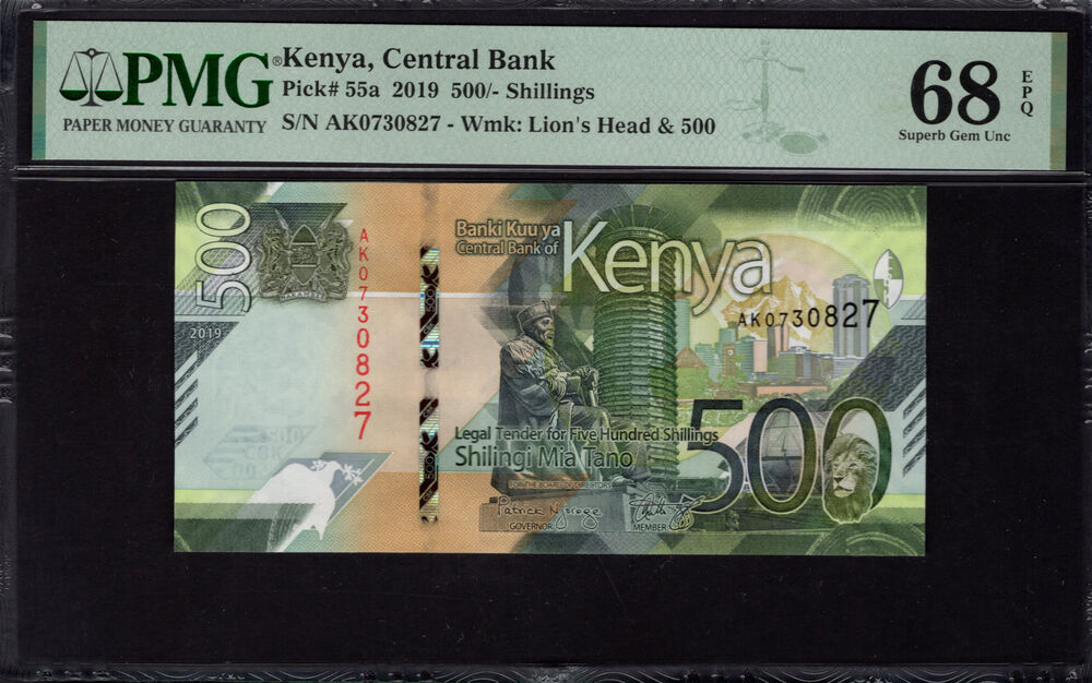 Kenya - 500 Shillings 2019 - Pick # 55a - PMG 68 EPQ