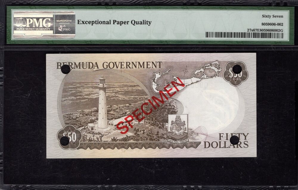 Bermuda - 50 Dollars 1970 - Pick # 27s - PMG 67 EPQ