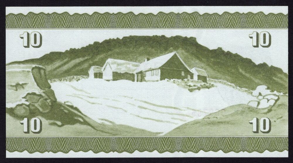 Faeroe Islands - 10 Kronur 1974 - Pick # 18 - UNC