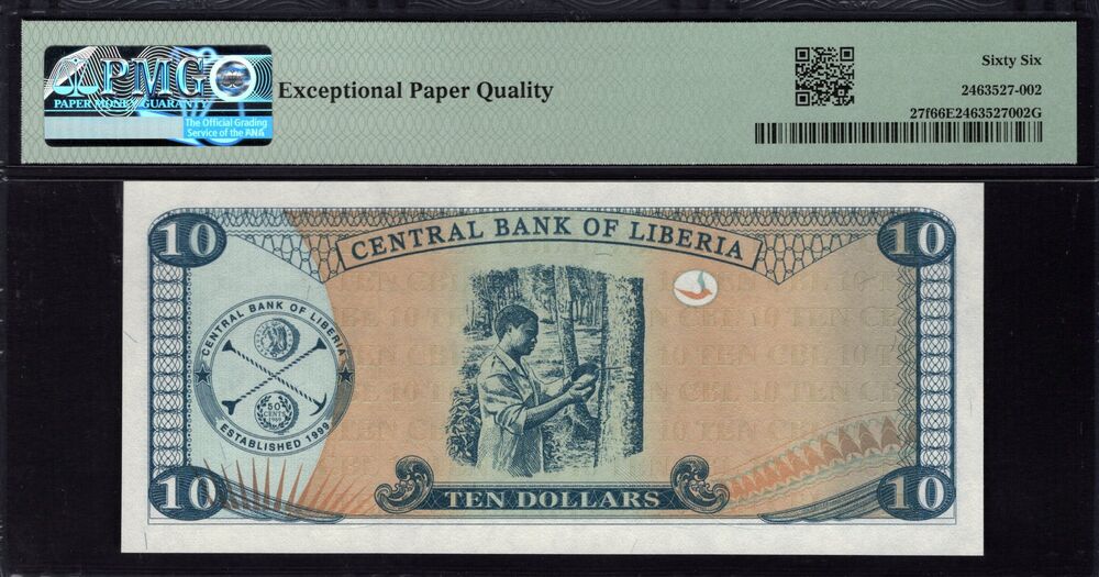 Liberia - 10 Dollars 2011 - Pick # 27f - PMG 66 EPQ