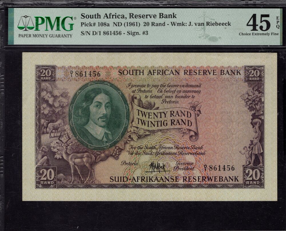 South Africa - 20 Rand 1961 - Pick # 108a - PMG 45 EPQ
