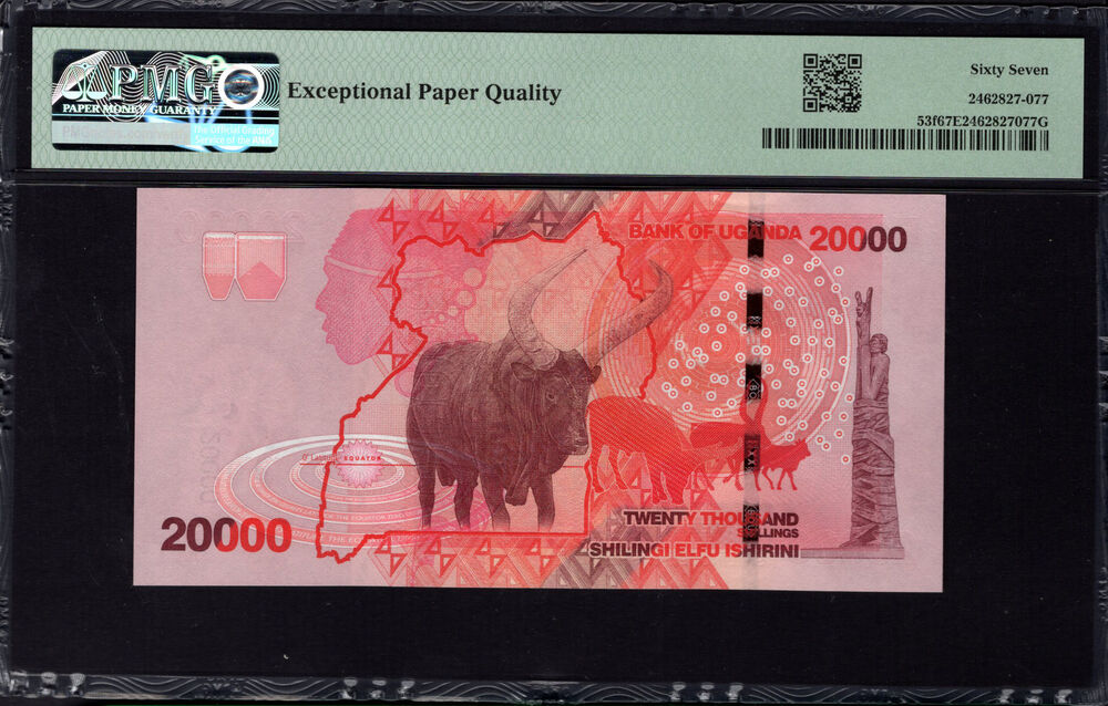 Uganda - 20.000 Shillings 2021 - Pick # 53f - PMG 67 EPQ