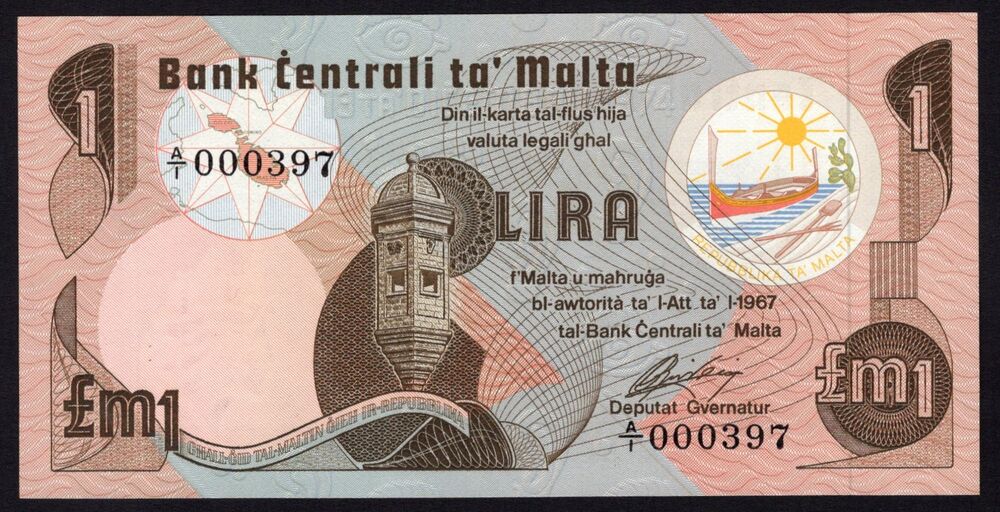 Malta - 1 Lira L.1967 - Pick # 34a - UNC