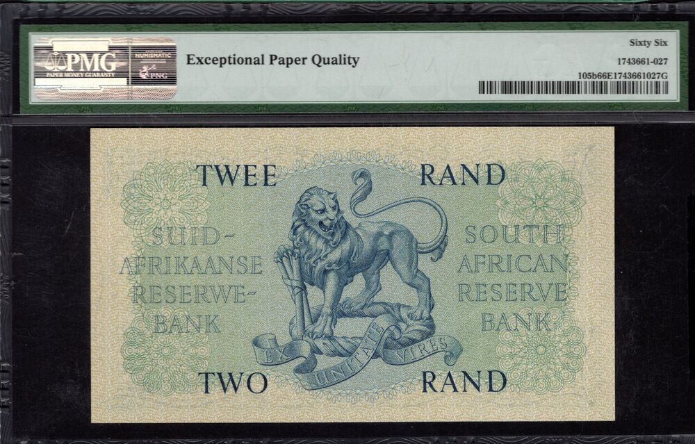 South Africa - 2 Rand 1962 - Pick # 105b - PMG 66 EPQ