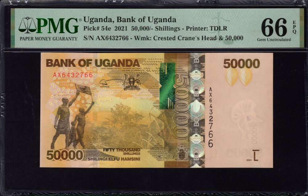 Uganda - 50.000 Shillings 2021 - Pick # 54e - PMG 66 EPQ