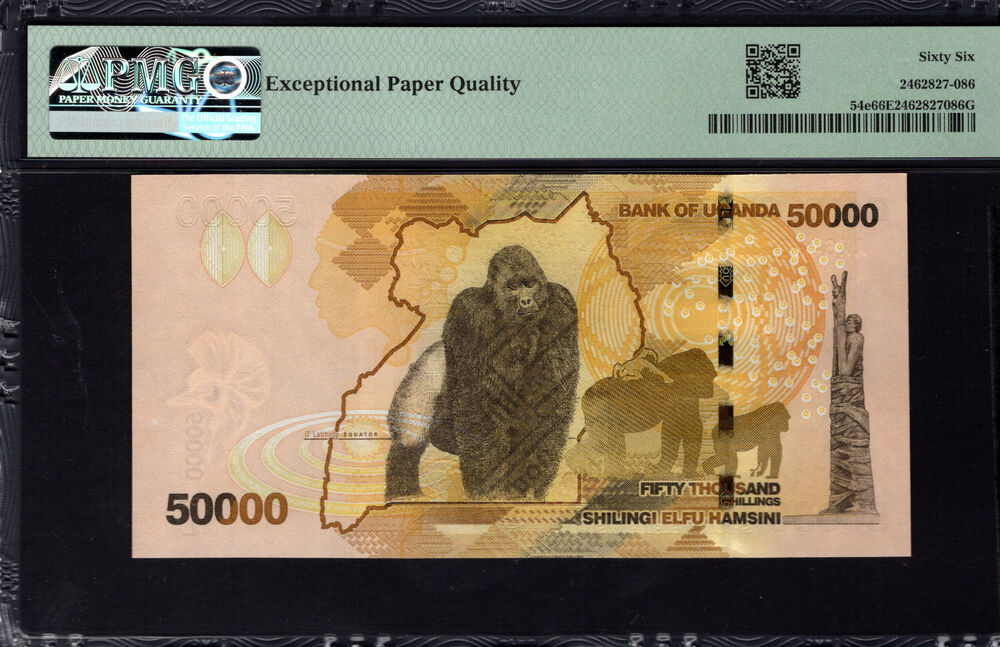 Uganda - 50.000 Shillings 2021 - Pick # 54e - PMG 66 EPQ