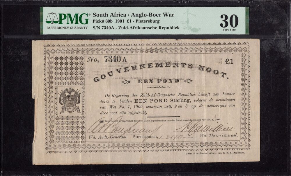South Africa - 1 Pound 1901 - Pick # 60b - PMG 30